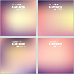 Abstract Creative concept vector multicolored blurred background set. For Web and Mobile Applications, art illustration template design, business infographic and social media, modern decoration