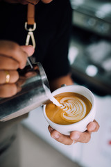 coffee latte art make by barista