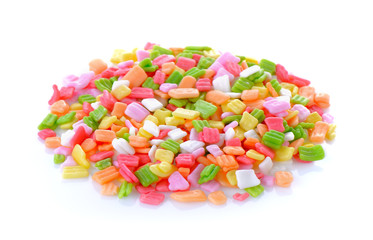 colorful candy on white background