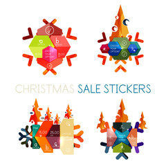 Modern paper Christmas stickers