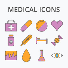 medicine icon set