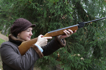 Woman aiming