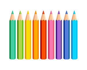 Set of vector colored pencils