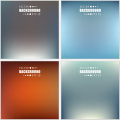 Abstract Creative concept vector multicolored blurred background set. For Web and Mobile Applications, art illustration template design, business infographic and social media, modern decoration