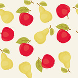 Apples and pears seamless pattern
