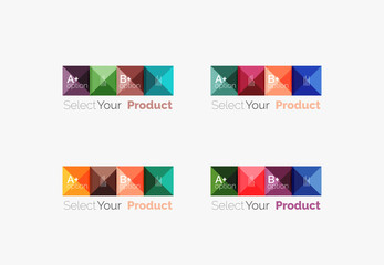 Set of square abstract background templates or infographics