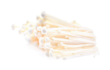 Enoki mushroom, Golden needle mushroom isolated on white backgro
