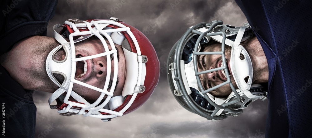 Poster Composite image of american football huddle 3D