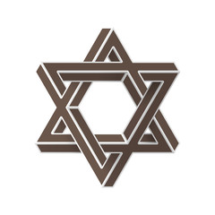 Impossible star of David. Vector Illustrstion