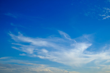 Naklejka na ściany i meble white strange altocumulus cloud with blue sky background