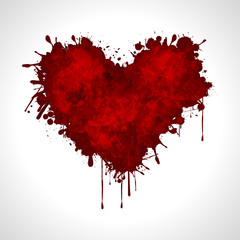 Red heart on a white background