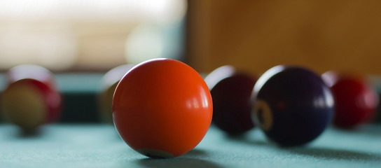 Group of billiard balls.