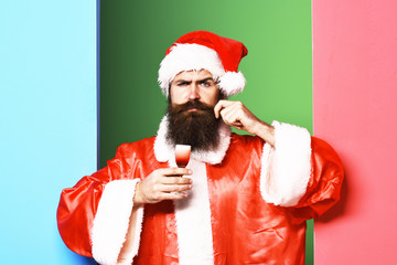serious bearded santa claus man