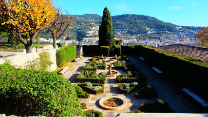 Garden in Franciscan's  Monastery in Nice, France - obrazy, fototapety, plakaty