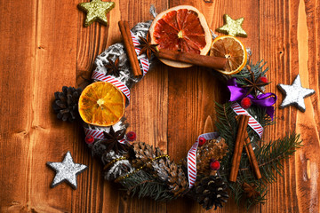 colorful firry christmas wreath