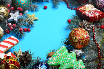 colorful firry christmas wreath