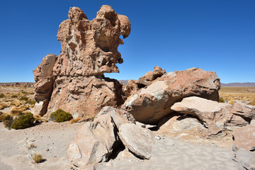 Strange rock formations in Altiplano, Bolivia