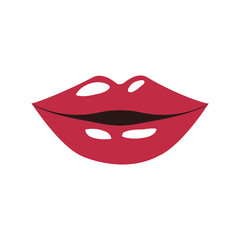 Female mouth cartoon icon. Lips expression character and caricature theme. Isolated design. Vector illustration