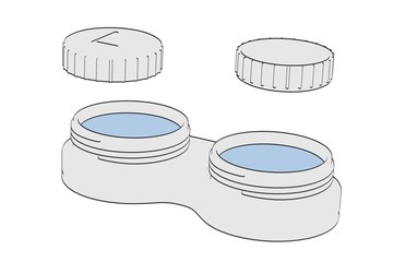 2d cartoon illustration of contact lens