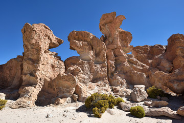 Strange rock formations in Altiplano, Bolivia