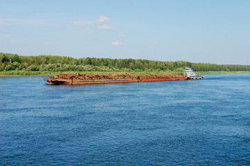 Transport of wood on the siberian Jenisej river
