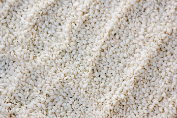 White sesame seeds texture