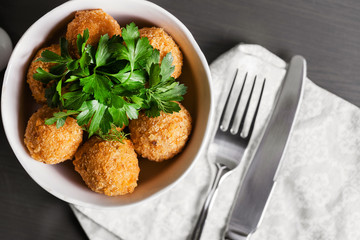 Fried mozzarella cheese stick balls