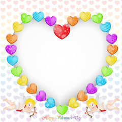 Valentine's day background with funny hearts