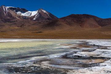 Volcanic lake in Eduardo Avaroa National Reserve of Andean Fauna