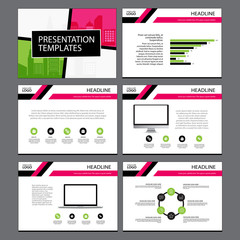 Business Template design set Presentation and brochure Annual report, flyer page with infographic element.