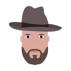 Isolated hipster portrait