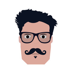 Isolated hipster portrait