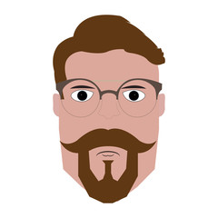 Isolated hipster portrait