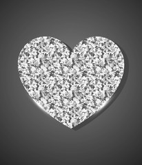 Glitter Silver Heart
