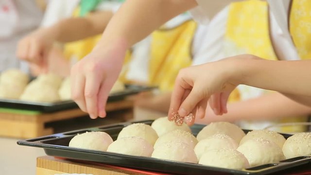 Kids work with dough