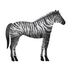 Polygonal zebra icon. Animal nature life and fauna theme. Isolated design. Vector illustration