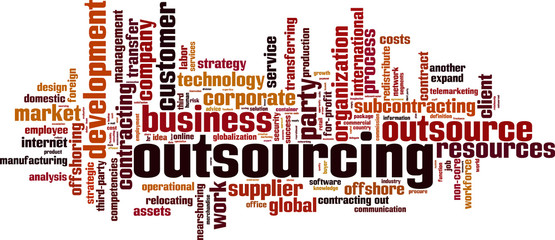Outsourcing word cloud concept. Vector illustration