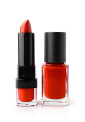 Red lipstick and nail polish