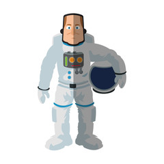 Obraz na płótnie Canvas Astronaut cartoon icon. Spaceman cosmonaut pilot space and science theme. Isolated design. Vector illustration