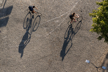 Cyclists from above