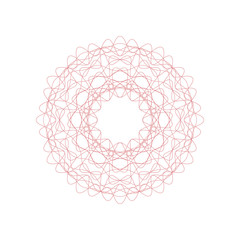 Guilloche decorative rosette element. Digital watermark. It can be used as a protective layer for certificate, voucher, banknote, money design, currency, note, check, ticket, reward etc.