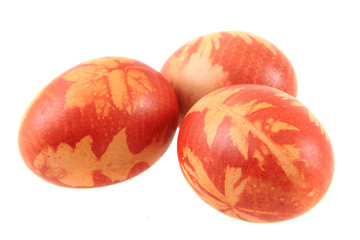 eggs colored by plants and onion