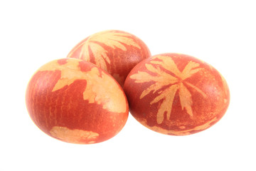 Fototapeta premium eggs colored by plants and onion