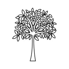 tree plant silhouette isolated icon vector illustration design