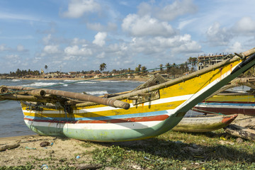 Fototapeta premium Fischerboot am Strand