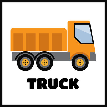 Tipper truck illustration in flat style