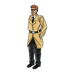 Obraz premium Inspector man cartoon icon. Comic character and caricature theme. Isolated design. Vector illustration