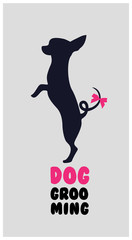 Logo for dog hair salon. Dog beauty salon logo
