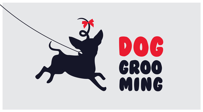 Dog grooming.Logo for dog hair salon. Dog beauty salon logo