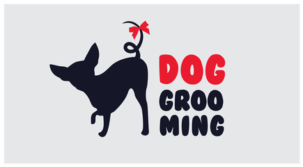 Logo for dog hair salon. Dog beauty salon. Pet grooming salon